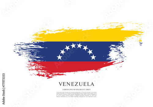 Flag of Venezuela  brush stroke background