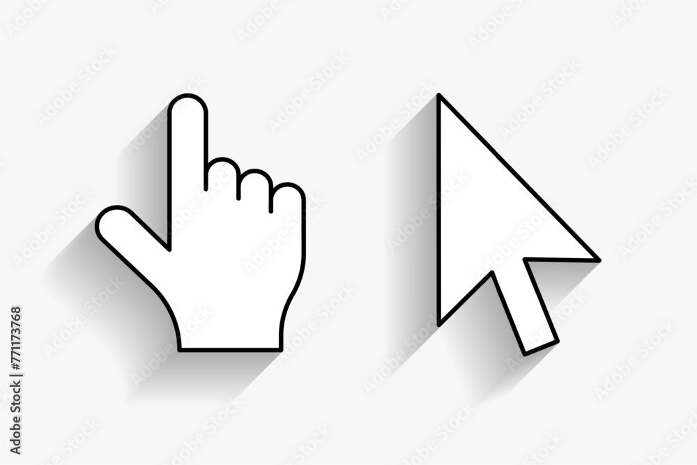 3d style flat mouse cursor and pointer design