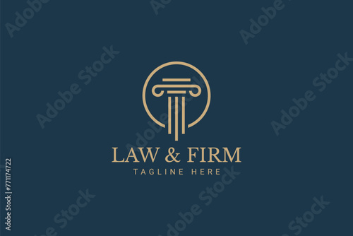 Law Firm Logo Legal Consulting Lawyer Attorney Pillar Justice