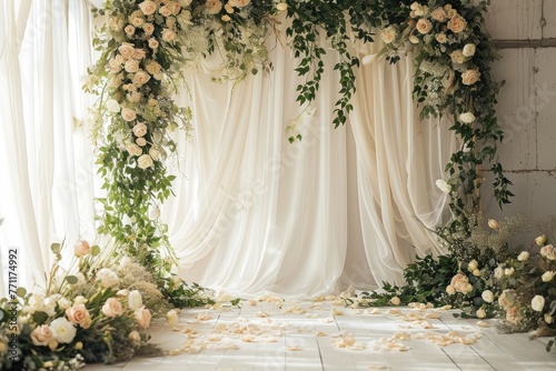 Sophisticated floral motif for elegant wedding invitation designs