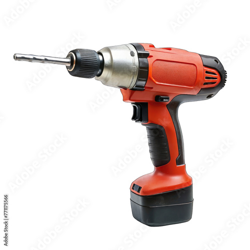 electric screwdriver drill on white isolated background