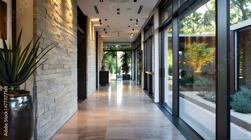 Modern home showcase interior corridor