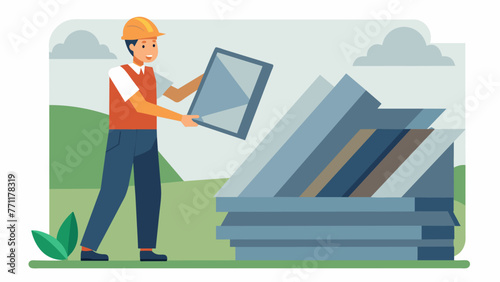 A closeup of a worker examining the quality of repurposed metal ss before they are used in production showcasing the utilization of sustainable