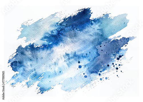 isolated blue paint shade texture in grungy style