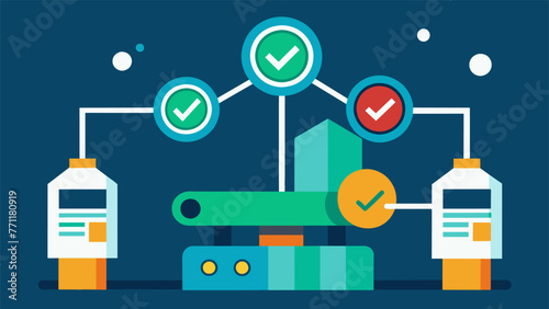 A closeup of a newly designed quality control process reveals advanced technology being used to detect any imperfections or defects in the