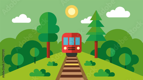 A railway track surrounded by greenery symbolizing the benefits of utilizing trains for transportation over trucks or planes in terms of cost