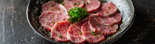 The elegance of thinly sliced beef draped over a bowl