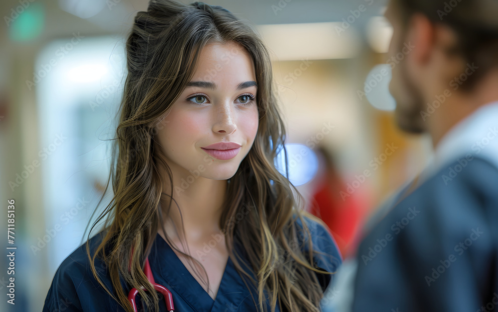 portrait doctor surgeon talking with patient in the hospital portrait doctor surgeon talking with patient in the hospital