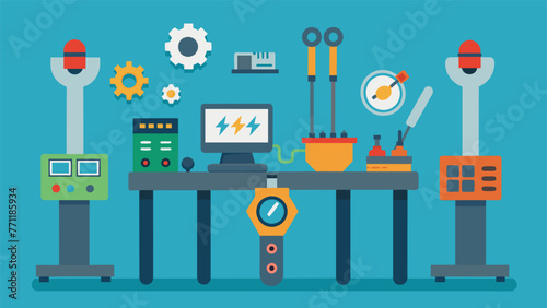 Several small specialized tools are lined up on a table ready for use in the accurate diagnosis and resolution of equipment faults.