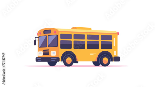 Silhouette school bus with wheels flat cartoon vact