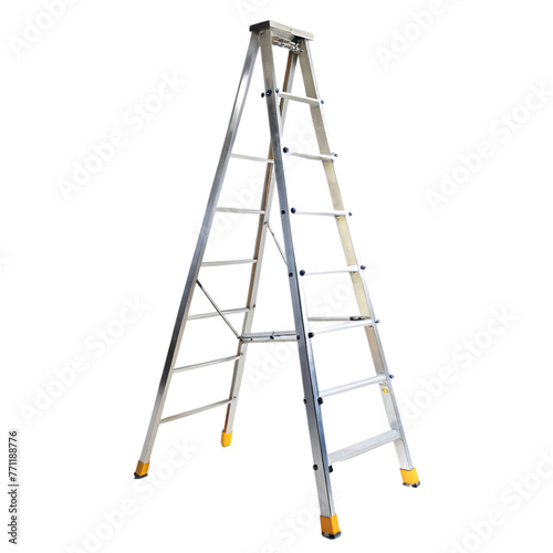 metal ladder in front and side view isolated on white background