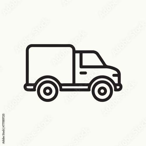 Minimalist Truck Outline Icon, Truck Icon, Vehicle Outline, web and mobile Icon, truck vector illustration