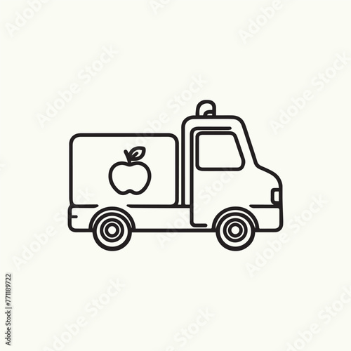 Minimalist Truck Outline Icon, Truck Icon, Vehicle Outline, web and mobile Icon, truck vector illustration