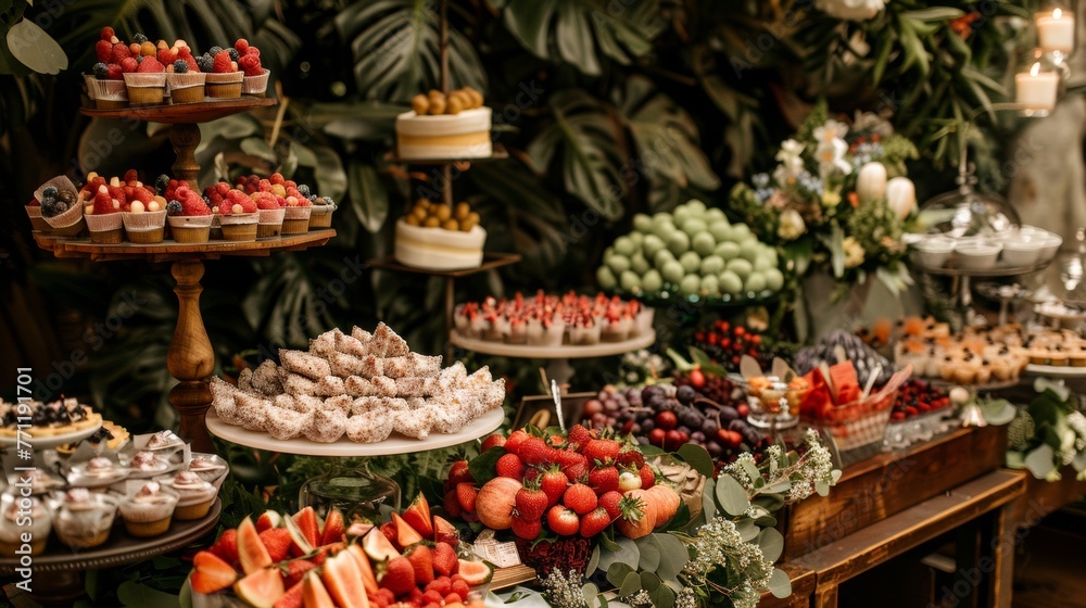 The magic of a dessert station at a wedding