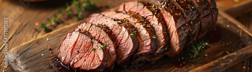 The rich succulent slices of roast beef