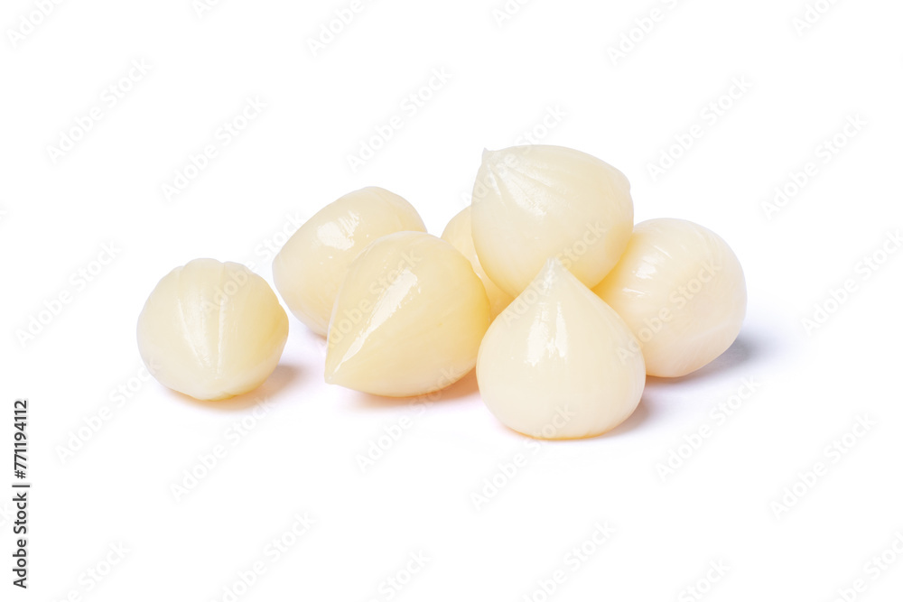 Pickled garlic isolated on white background. Pickled garlic isolated on white background.