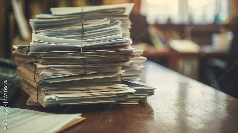 pile of document on desk pile of document on desk