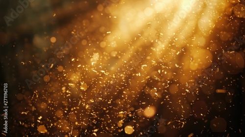 Pollen swirling in a beam of light entering a dark room, capturing seasonal allergies photo