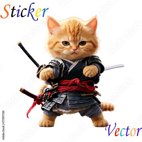 Fighting position Cat editable, printable, sticker, Logo, vector and illustrator file