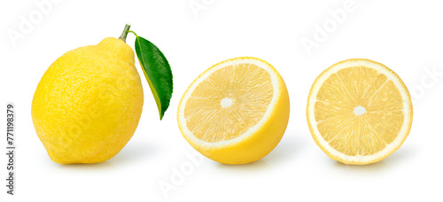 Wallpaper Mural A set of ripe lemons on a white background. Torontodigital.ca