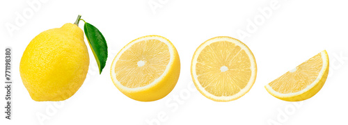 lemon and lime slices isolated on white