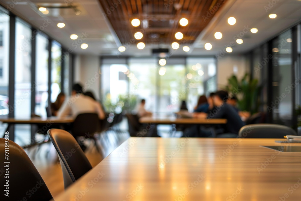 blur people in meeting room