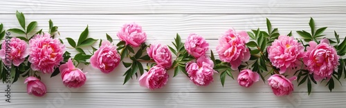 Pretty Peonies on White Wood: Ideal for Greeting Cards & More!