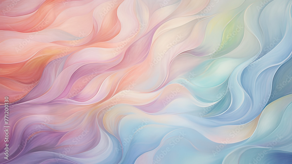 A background of pastel swirls intertwining with wavy patterns, reminiscent of watercolors blending on a canvas Ai Generative