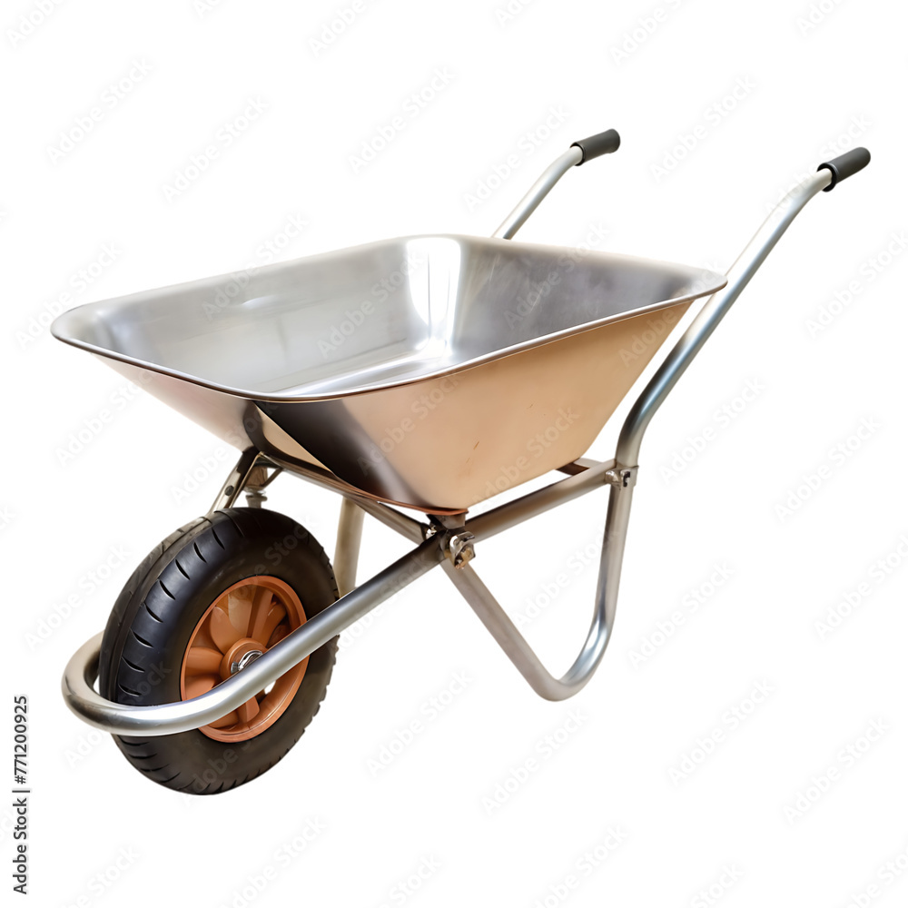 wheelbarrow on transparent background 3d rendering illustration wheelbarrow on transparent background 3d rendering illustration