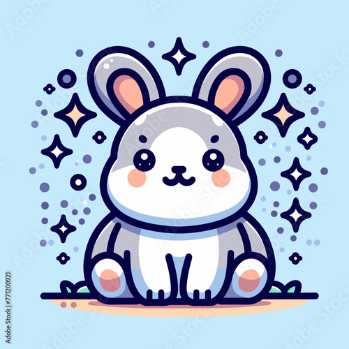 Adorable Rabbit Design with Strong Outline