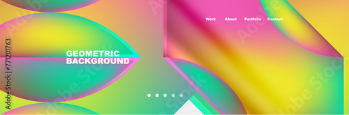 Colorful gradients with abstract geometric shapes. Vector Illustration For Wallpaper, Banner, Background, Card, Book Illustration, landing page