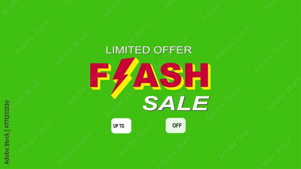 Animation of 80 percent discount flash sale for business advertising with green screen. Suitable for billboards and other advertisements Animation of 80 percent discount flash sale for business advertising with green screen. Suitable for billboards and other advertisements