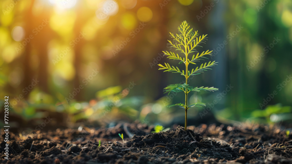 Close-up of a young tree in an urban environment, representing reforestation efforts, Close-up of a young tree in an urban environment, representing reforestation efforts,