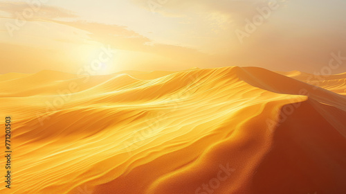 Desert gold under the midday sun, minimalist warmth and vastness, © FoxGrafy