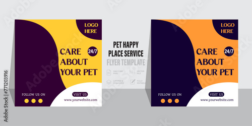 international Cat day. Pet shop square banner template. Promotional Banner for social media ads, web ads, business messages, discount flyers and big sale banners. pet supply social media post