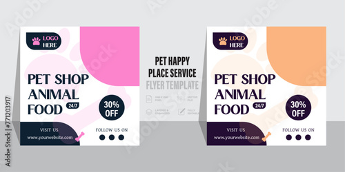 international Cat day. Pet shop square banner template. Promotional Banner for social media ads, web ads, business messages, discount flyers and big sale banners. pet supply social media post
