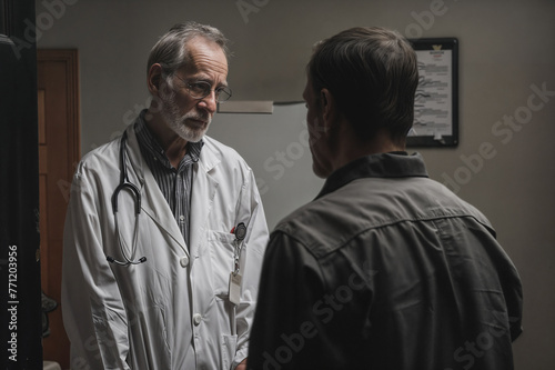 Examination and dialogue with the physician	 photo