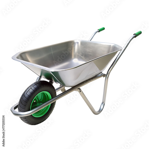 wheelbarrow on transparent background 3d rendering illustration