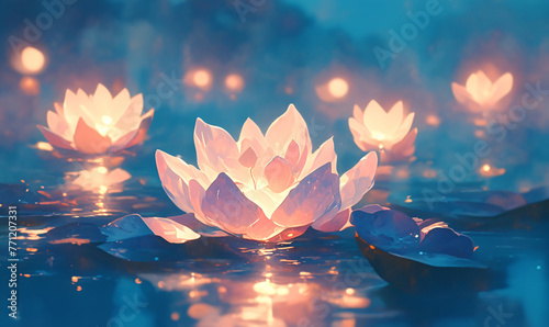 lotus on the water-generative ai photo