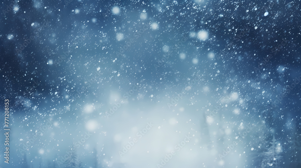 Winter scene,snowfall on blurred background Winter scene,snowfall on blurred background