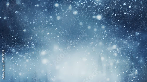 Winter scene,snowfall on blurred background