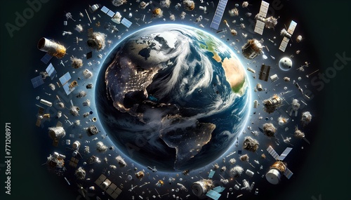 우주쓰레기로 뒤덥힌 지구의 모습