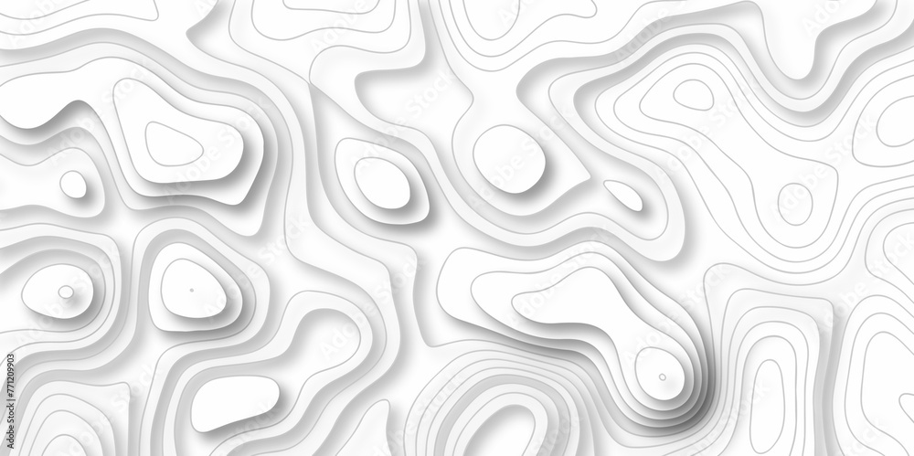 Vector geography landscape Topo contour map on white background, Topographic contour lines. Seamless pattern with lines Topographic map. Geographic mountain relief diagram line wave carve pattern.