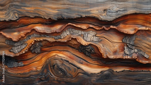 the raw beauty of cedar bark, capturing nature's timeless artistry.