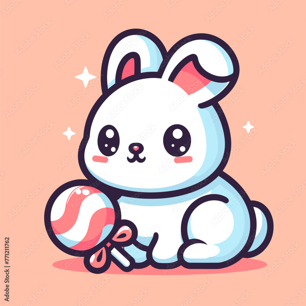 Vibrant Rabbit Design, Bold Outline Vector Vibrant Rabbit Design, Bold Outline Vector