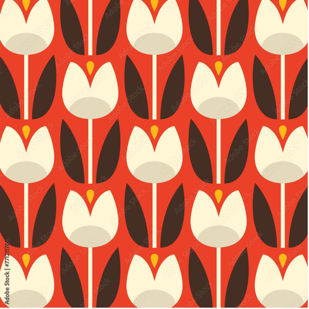 Tulips Designs in Fabric, Wallpaper and Home Decor - obrazy, fototapety, plakaty 