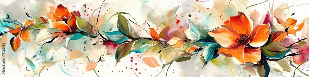 the beauty of an abstract floral vine, with seamlessly integrated colors creating a visually stunning composition.