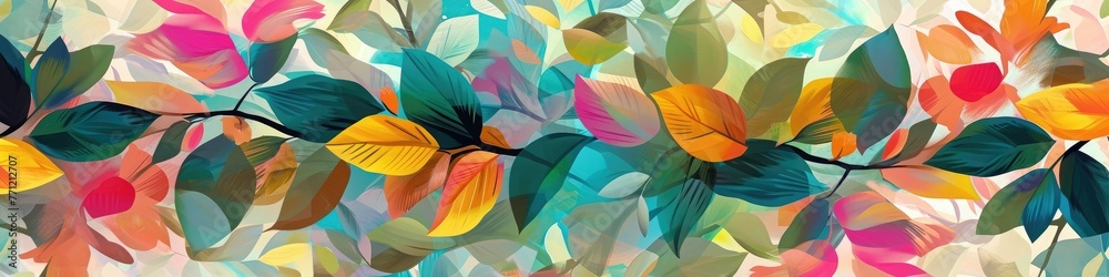 the beauty of an abstract floral vine, with colors seamlessly intertwining to create a visually appealing and harmonious display. the beauty of an abstract floral vine, with colors seamlessly intertwining to create a visually appealing and harmonious display.