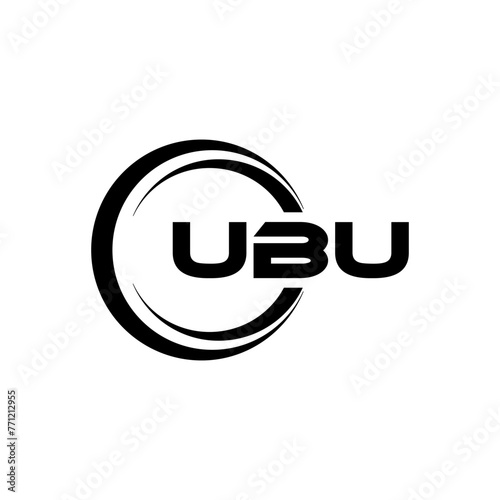 UBU letter logo design with white background in illustrator, cube logo, vector logo, modern alphabet font overlap style. calligraphy designs for logo, Poster, Invitation, etc. photo