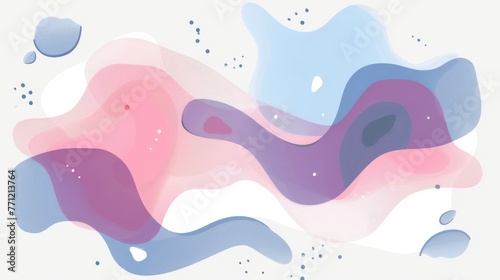 Colorful translucent spheres and shapes on gradient background. Soft, pastel-colored spheres with varying opacity overlap on a smooth blue to pink gradient backdrop, creating a dreamy, ethereal vibe